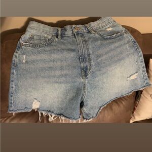 BDG Light Blue Distressed Jean Shorts